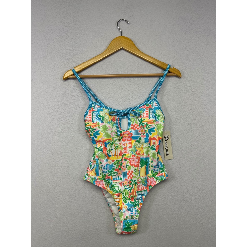 Tropical Island Retro No Boundaries Womens XXS Multicolor High Leg One Piece